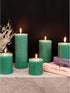 CANDWAX 3x3 Pillar Candles Set of 3 - Rustic Unscented No Drip Green Candles for Home Decor, Weddings, Centerpieces...