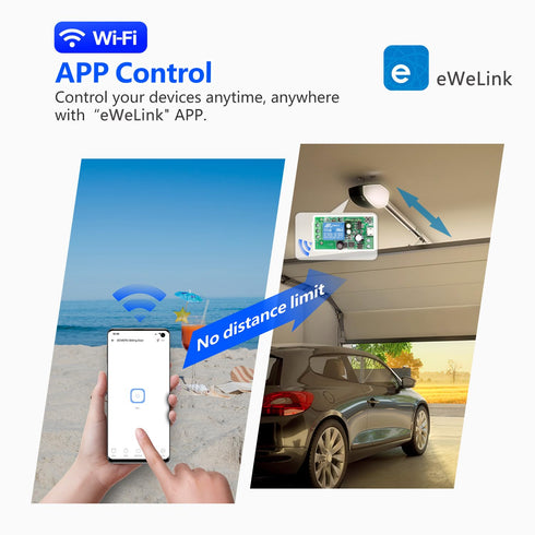 DieseRC 1 Channel WiFi Smart Switch, DC 5V 12V 24V 36V Passive Output Relay Module Ewelink APP WiFi Control Compatible with Alexa/Google Home, Inc...