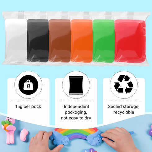 Air Dry Clay, 6.3OZ White Molding Clay, Soft Modeling Clay for Kids, Age 3-12, Air Dry Clay for Adults, Light Weight Air Dry Clay, Perfect Clay fo...