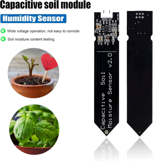 12PCS Capacitive Soil Moisture Sensor Module for Arduino 3.3-5.5V 3-Pin Corrosion Resistant W/Gravity Soil Humidity Detection Gravity Sensor Garde...