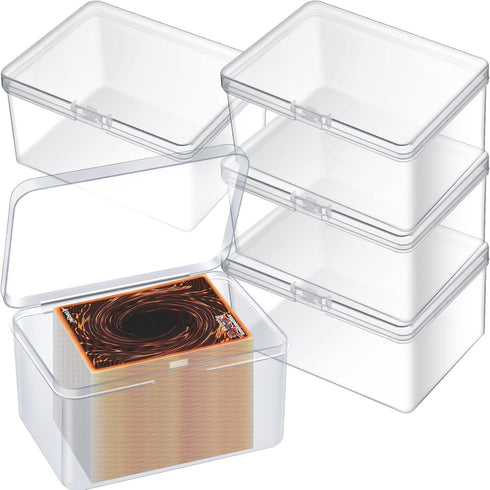 Playing Deck Card Storage Box Plastic Card Boxes Compatible with 100 Mtg Holder Storage Case 4.3 x 2.95 x 2.2 Inches Organizer Snap Closed for Tra...