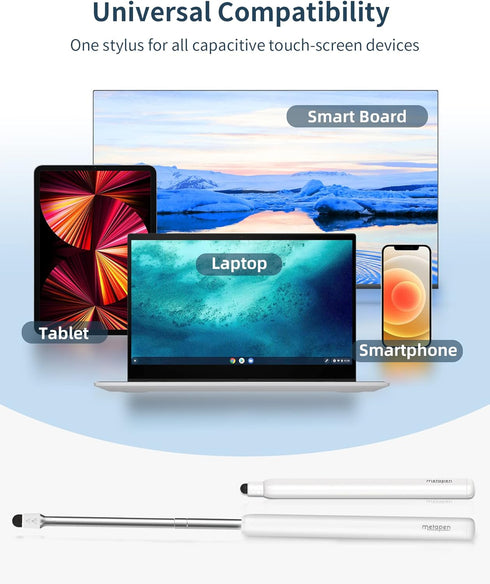 Metapen X1 Universal Stylus Pen for Touch Screens, 2-1 Retractable Pointer & Stylus with Special Flocking Tip, High Precision & Soft, Stylus Pen f...