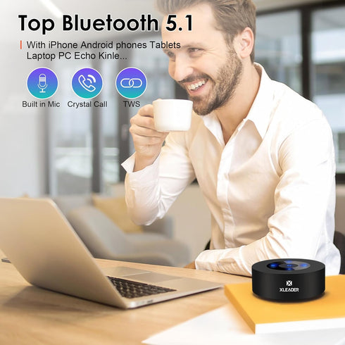 XLEADER Small Bluetooth Speaker (Gift Box Packed) Portable Speakers Bluetooth Wireless with Mic/Micro SD/Aux input, Touch Design, Deep Bass, 12H P...