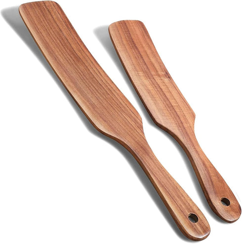 Spurtle Set, Natural Acacia Wooden Kitchen Utensils Set of 2, Wooden Spoons Utensils for Cooking, stirring, Mixing, Serving, spurtles kitchen tool...