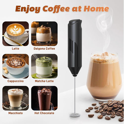 Dallfoll Electric Milk Frother Handheld, Battery Operated Frother Wand,Electric Whisk Frother for Coffee for Cappuccino, Frappe, Matcha, Hot Choco...