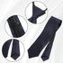 4 pc 3-in-1 Pre-tied Shirt Ties for Men - Black Solid Uniform with Zipper - Formal Adjustable Neck Strap Necktie...