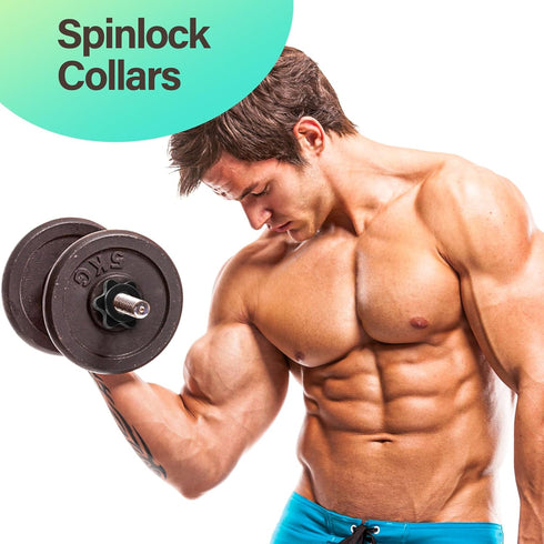6 Pcs 25mm Spinlock Collars, Dumbbell Hex Nut Anti-Slip Dumbbell Rod Nut 1 Inch Standard Barbell Screw Collar Dumbbell Screw Collar for Dumbell We...