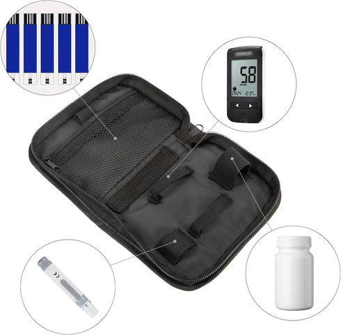 Diabetic Supplies Travel Case, Diabetic Supply Organizer Bag, Diabetes Storage Bag for Glucose Mete, Blood Glucose Meter Storage Bag for the Daily...