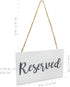 Darware Hanging Wooden Reserved Signs (6-Pack, White); Rustic Style Wood Signs for Weddings, Special Events, and Functions...