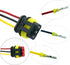 5 Kit 3 Pin Way Car Waterproof Electrical Connector Plug Male Female Wire Cable Connector Plug with Wire AWG Marine...