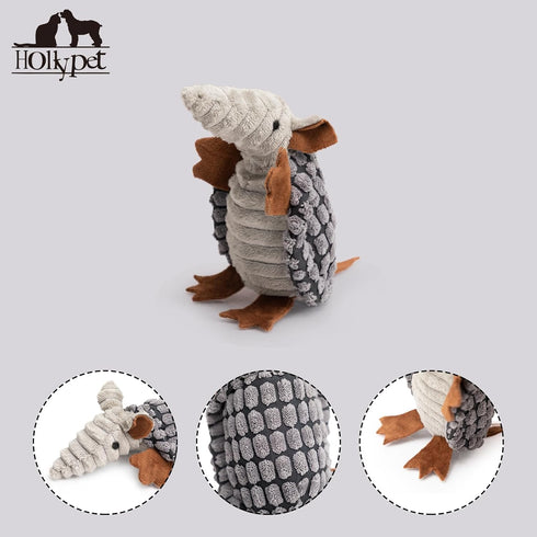 Hollypet Fluffy Dog Toys - Squeaky Plush Dog Toys for All Breeds, Stuffed Toys for Small Medium Large Dogs, Cute Animal-Big Armadillo Toys, Puppy ...