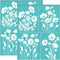 OLYCRAFT 2Pcs 8.6x11 Inch Wildflowers Self-Adhesive Silk Screen Printing Stencil Poppies Pattern Silk Screen Stencil Plant Theme Reusable Mesh Ste...
