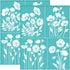 OLYCRAFT 2Pcs 8.6x11 Inch Wildflowers Self-Adhesive Silk Screen Printing Stencil Poppies Pattern Silk Screen Stencil Plant Theme Reusable Mesh Ste...