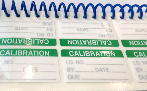 Self Laminating Calibration Labels 1x2 Inch Write-on Calibration Stickers with Spiral Bound Cover for NIST Calibration ISO-900 Calibrate Equipment...