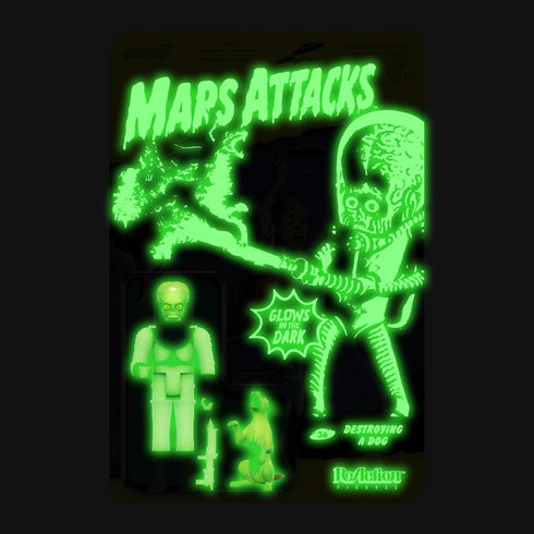 Super7 Mars Attacks Martian Destroying a Dog (Glow) - 3.75" Mars Attacks Action Figure with Accessory Vintage Collectibles and Retro Toys...