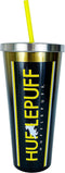 Spoontiques Harry Potter Stainless Steel Tumbler, 24oz - Double Wall Insulated Travel Cup with Straw - Hufflepuff...