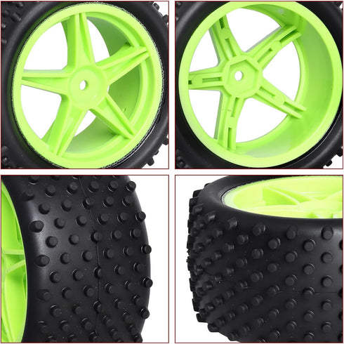 1/10 PreGlued 12mm Hex 2.2'' RC Buggy Wheels and Tires for Traxxas Redcat Shockwave Wltoys 144001 Losi HSP 94107 94170 RC Off-Road Cars...