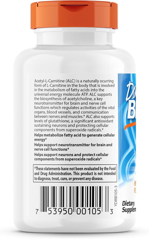 Doctor's Best Acetyl L-Carnitine, Help Boost Energy Production, Support Memory/Focus, Mood, Non-GMO, Vegan, Gluten Free...