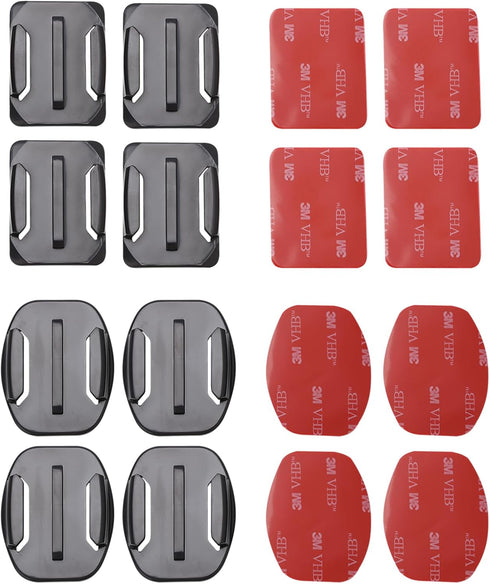 Aketek 4pcs Curved+4pcs Flat Adhesive Mounts Sticky for GoPro Hero Cameras...