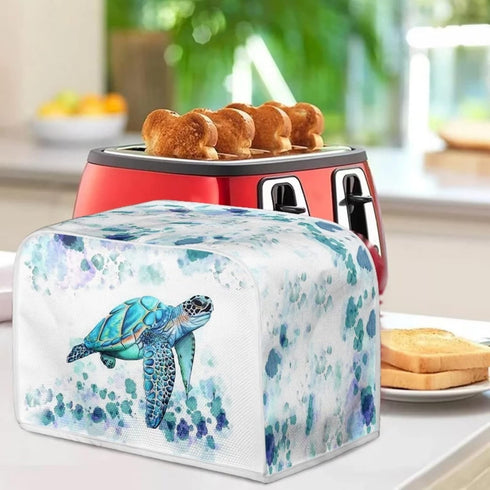 Hippie Sea Turtle Toaster Covers 2 Slice Toaster Dust Cover Toaster Bag Kitchen Appliance Covers Toaster Oven Dustproof Cover Machine Washable Aqu...