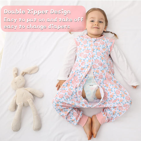 WONDAY Toddler Sleep Sack, Sleep Sack 2t-3t, Sleep Sack Baby Wearable Blanket, Sleeping Bag Toddler Baby Sleep Sacks with Feet, Sleeveless Soft To...