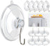 HangerSpace Suction Cup Hooks, 1.77 Inches Clear PVC Suction Cups with Metal Hooks Removable Small Suction Cups for Shower Bathroom Kitchen Wall W...