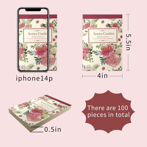 100Scrapbook Craft Paper Kit for Scrapbook Journaling Supplies?Pink FlowerCraft Supplies Materials Decoupage Paper for Scrapbooking Supplies?Bulle...