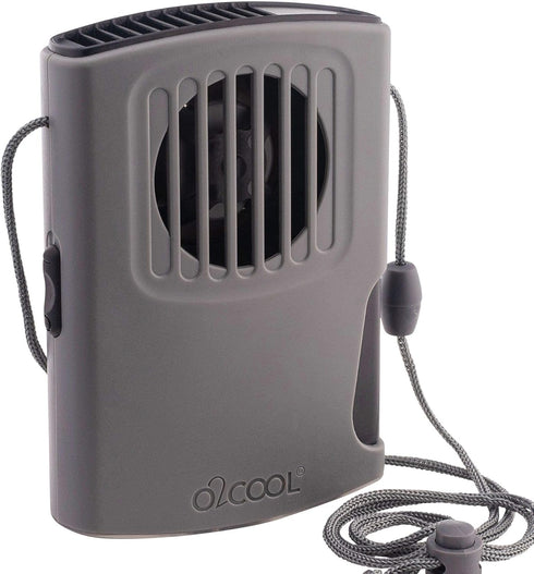 O2COOL Misting Neck Personal Travel Battery Powered Deluxe Cooling Fan, Single Pack (Gray)...