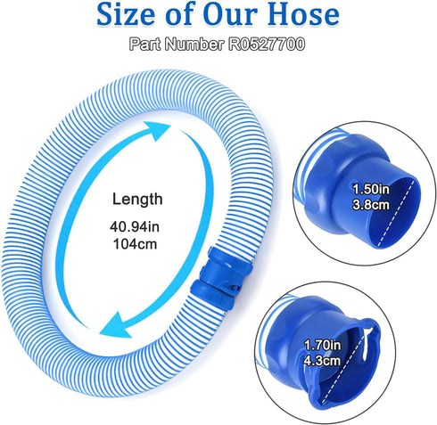 Swimming Pool Vacuum Hose for Zodiac Pool Cleaner Machine MX8 MX6 R0527700 Length 3ft (Zodiac Twist Lock)...
