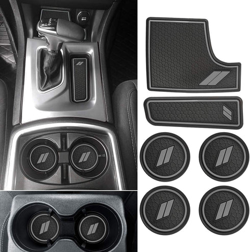 Auovo Anti dust Mats for Charger 2021 2020 2018 2017-2015 Accessories Custom Fit Cup Holder Liners Mats(6pcs/Set,Grey)...