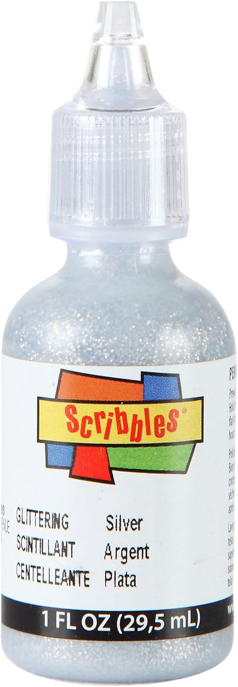 Scribbles 54305 3D Fabric Paint Glitter- Glittering Silver...
