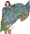 AUUXVA Women Silk Scarf Lightweight Long Soft Chiffon Shawl Wrap Neck Scarves Muffler for Ladies Girls Men (Iris flower)...