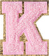 4Pcs Pink Chenille Letter, 2.2" Iron on Letters Patches, Chenille Letter Patches for Clothing (K)...