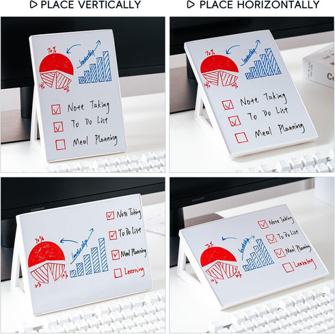 Small Whiteboard with Stand 11.8 x 8.3 Inches, Small Dry Erase White Board Standable, Mini Dry Erase Whiteboard Easel for Desk with Markers...