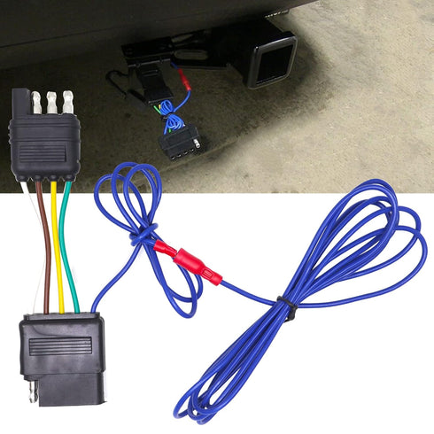 Trailer Adapter 4 Pole to 5 Pole Flat Wiring for Boat & Utility Trailers Vehicle End 4 Way to 5 Way Conversion...
