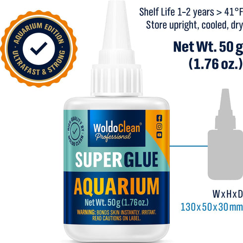 Aquarium super glue for mosses and plants - for freshwater and saltwater aquariums 50g...