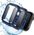 Waterproof Case 44mm for Apple Watch Series 6/5/4/SE with Tempered Glass Screen Protector, iWatch Full Protective Hard PC Bumper Face Cover for Me...
