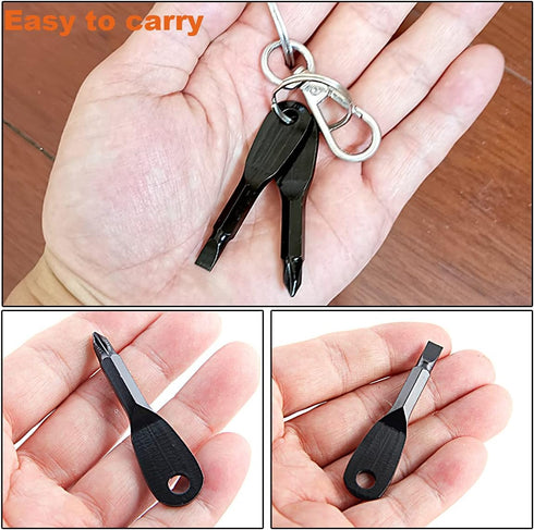 Keychain Screwdriver Portable Screwdriver Keychain Flat Head Screwdriver Phillips Screwdriver Set with Key Ring 2pcs...