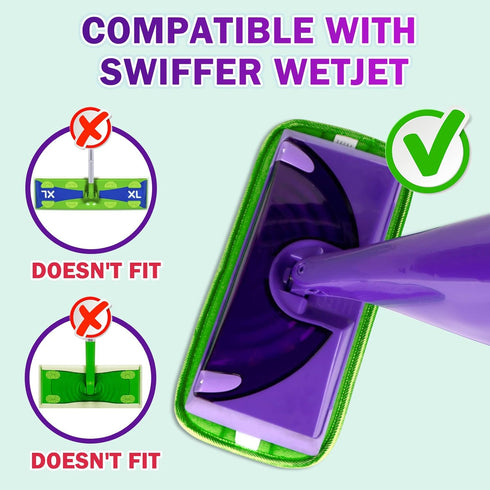 Orighty Reusable Mop Pads Compatible with Swiffer WetJet - Microfiber Pad Refill Machine Washable for Household Cleaning - Cleaning Floor Mop Head...