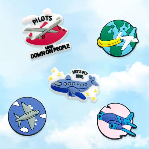 20Pcs Airplane Shoe Charms for Clogs Sandals Bracelet Wristband Slippers Water Shoes, Aircraft Helicopter Shoe Decoration Charms...