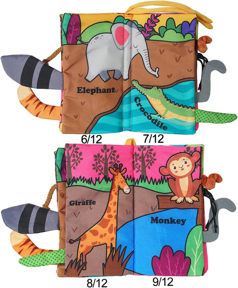 Baby Plush Cloth Book Toy ,Soft Crinkle Books for Babies, Non Toxic Fabric Touch and Feel Crinkle Cloth Books Early Educational Stimulation Toys f...
