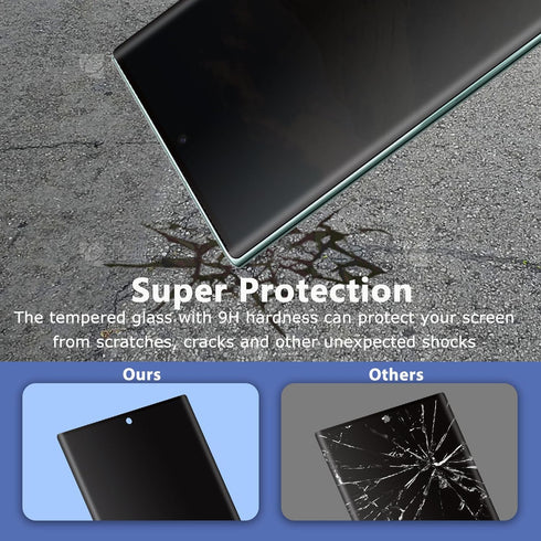 Privacy Screen Protector Samsung Galaxy S22 Ultra, Anti-Spy Tempered Glass, Bubble Free Tempered Glass Film, Black Private Tempered Glass, Anti Sc...