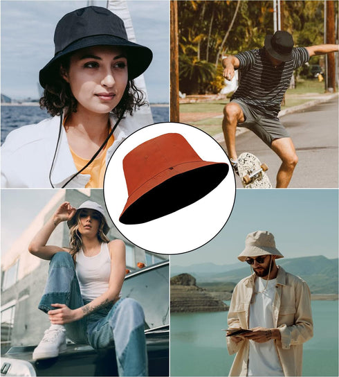 Oversize XXL Bucket Hat, Extra Large Unisex Reversible Cotton Bucket Hats, Double Side Wear Fishing Hat Summer Sun Hat...
