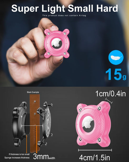 AirTag Dog Collar Holder, IP68 Waterproof Airtag Holder for Dog Collar, Hard Ultralight TPU,Back Clip?Suitable for All Airtag Dog Collar,Compatibl...