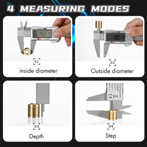 Electronic Digital Caliper, LCD | 0 to 6 inch inch/mm Conversion, Automatic Shutdown Function, Very Suitable for Home/Jewelry/DIY Measurement, etc...