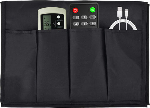 CM Sofa Armrest Organizer Couch Arm Chair Caddy Sofa Covers Remote Control Holder Magazine Notebook Storage Bag with 5 Pockets for Home Office Rec...