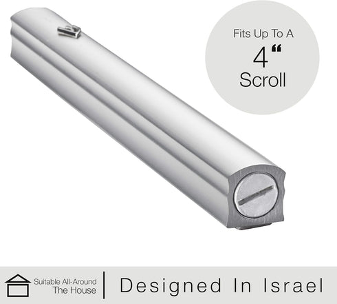 A&S Mezuzot Alumium Mezuzah Case in Silver Shin Design Weatherproof Door Mezuza Judaica Art for Home Blessing (Silver, 5 Inches)...