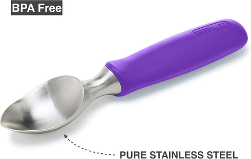 BALCI Ice Cream Scoop - Heavy Duty Stainless Steel Icecream Scooper With Non-Slip Rubber Grip - Professional Metal Ice-Cream Spade - Dishwasher Sa...