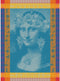 Garnier Thiebaut Mona Lisa Bleu (Mona Lisa Blue) French Kitchen Towel 22"x30", Cotton, Jacquard...