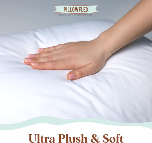 Pillowflex Premium Polyester Throw Pillow Insert - 12x18- Ultra Soft Large Rectangle Throw Pillow, Couch Sham, Lumbar, Back, Sofa - Machine Washab...
